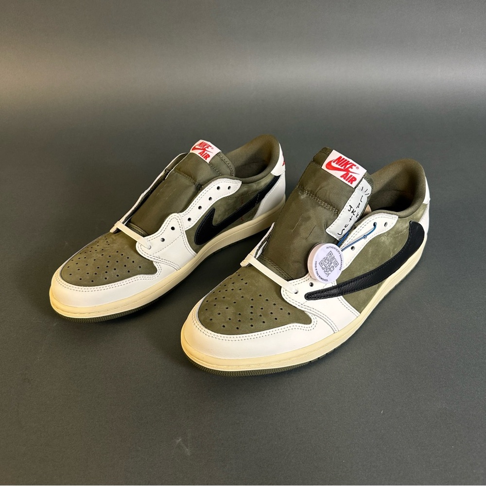 Size 11- 2024 Men's Jordan 1 Retro Low OG SP Travis Scott Med Olive DM7866-200 - Picture 4 of 11